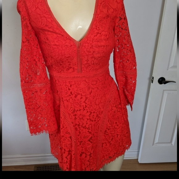 Bardot lace red dress - Picture 3 of 3